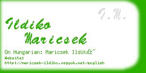 ildiko maricsek business card